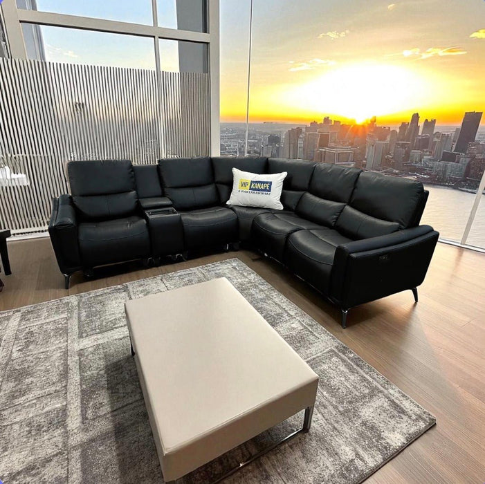 Wanda Valódi Bőr Motoros Relax Sarokgarnitúra