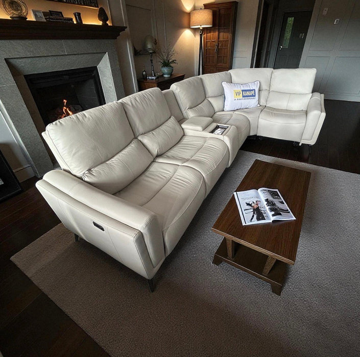 Wanda Valódi Bőr Motoros Relax Sarokgarnitúra